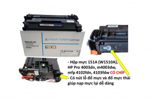 Hộp mực HP 151A (W1510A) có sẵn chíp, HP Pro 4003dn, M4003dw, MFP 4102fdn, 4103fdw